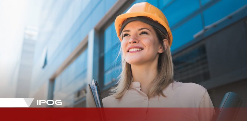 Modelo representando estudante de Engenharia Civil no IPOG