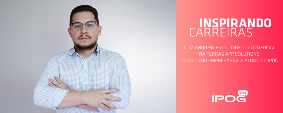 Andrew Brito durante sua especialização no IPOG, unindo teoria e prática para impulsionar a carreira.