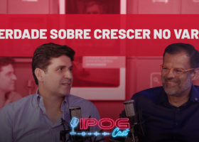 Flávio Rezende e Ronan Maia no estúdio do IPOG Cast durante gravaçaõ.